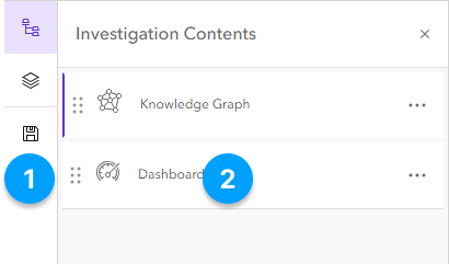 Main menu and investigation contents pane Main menu and investigation contents pane